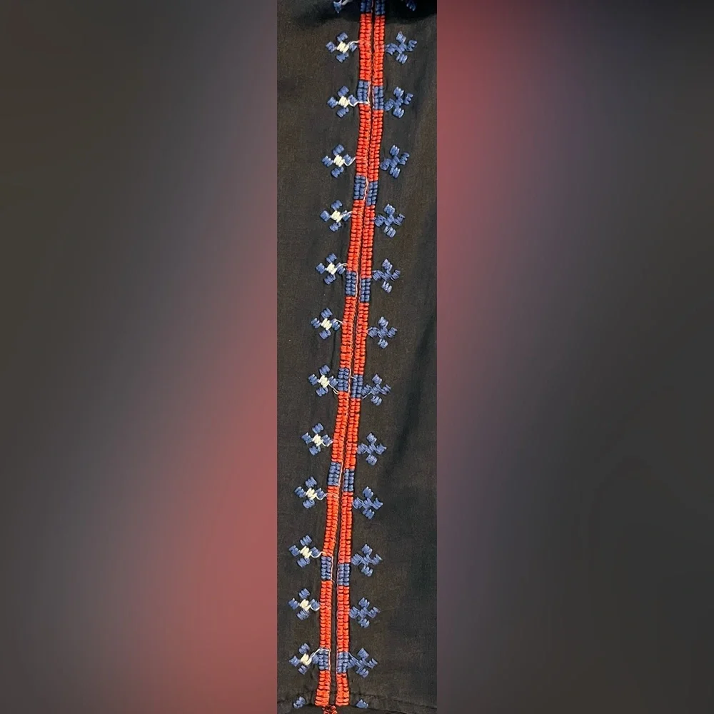 Johnny Was Black Zelda Mexican Peasant Blouse with Blue/Red Embroidery Small - Picture 7 of 15